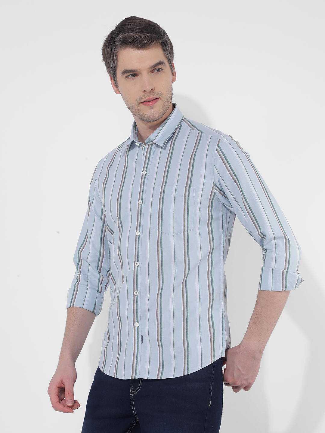 Numero Uno Men Striped Blue Shirt